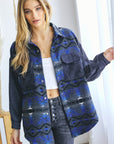 Davi & Dani Plus Printed Button Down Jacket - Online Only