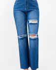 American Bazi High Waist Distressed Wide Leg Jeans