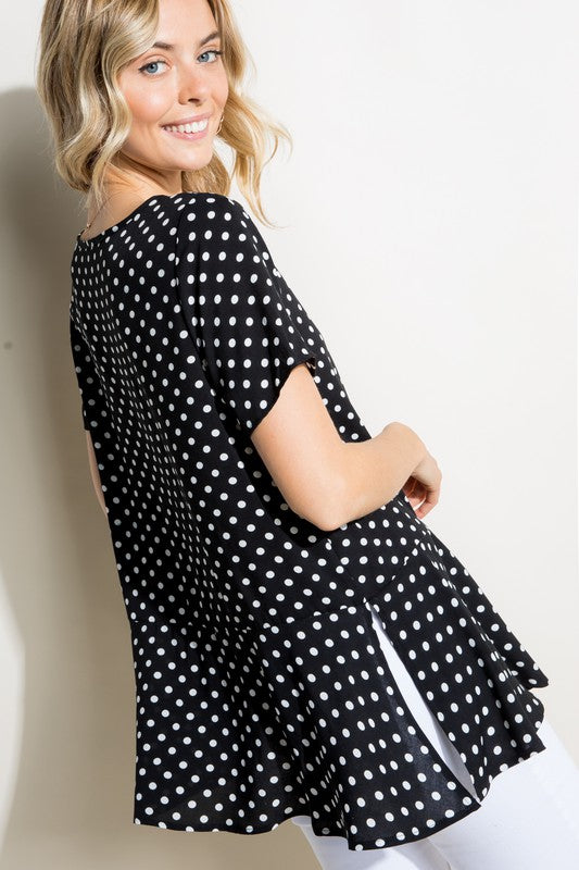 e Luna Polka Dot Tunic Top