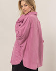 HYFVE Stripe Button Down Long Sleeve Oversized Shirt