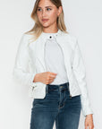 Snobbish PU Leather Zip Up Jacket with Pockets