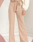 HYFVE Seeking Sultry High-Waisted Tie Front Flared Pants