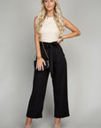 Tie Belt Straight Leg Pants - Online Only