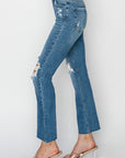 RISEN High Rise Distressed Ankle Jeans