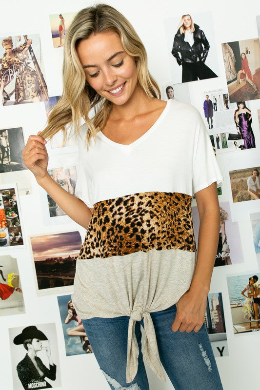 e Luna PLUS Animal Color Block Top