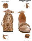 Nocturnal Rhinestone Embellished Shimmer Sandals