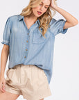 Mittoshop Collared Neck Puff Sleeve Shirt