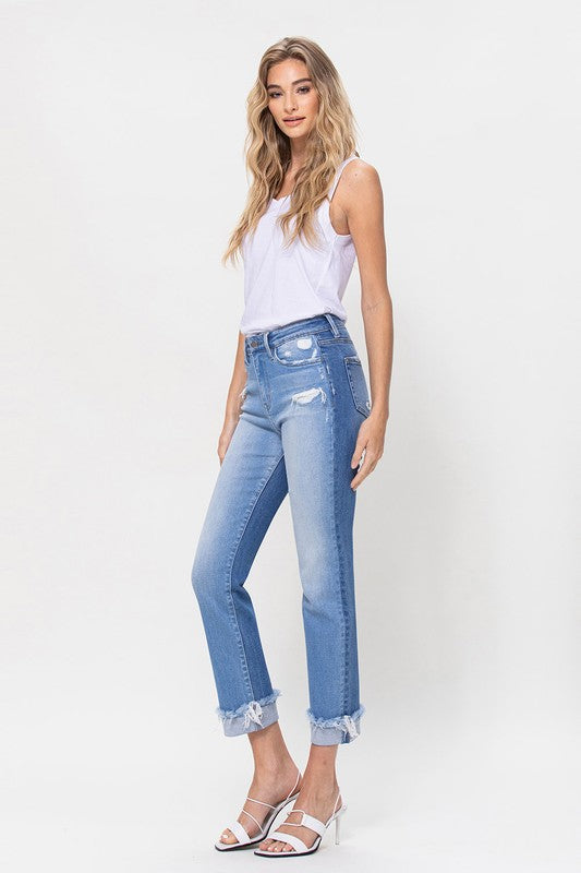 Flying Monkey High Rise Ankle Straight Jeans - Online Only