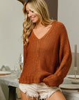 BiBi V-Neck Cable Knit Sweater