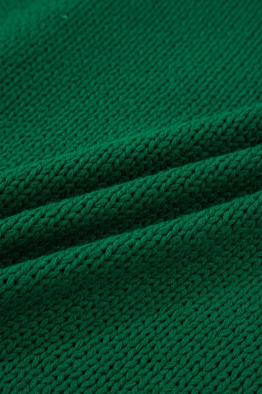 Plaid Bow Drop Shoulder Christmas Sweater