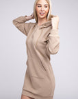 Pocket Drawstring Hooded Dress