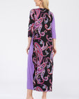 Celeste Full Size Paisley Contrast Midi Dress with Pockets