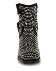 Babbon Studded Harness Detail Ankle Boots