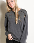 e Luna Distressed French Terry Sweatshirts