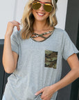 e Luna PLUS Camouflage Print Basic Top