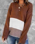 Women Buttoned Knitted Long Sleeve Sweater