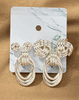 Premium trio metal knot and hoop earrings - Online Only