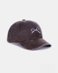 Zenana Bow Embroidered Washed Cotton Caps