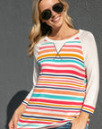 e Luna PLUS Multi Striped Mix Baseball Top