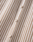 Stripe Flutter Sleeve Buttoned V-Neck Maxi Dress