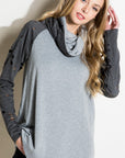 Distressed Terry Mix Tunic - My Pampered Life Seattle