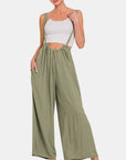 Zenana Pocketed Wide Strap Wide Leg Overalls