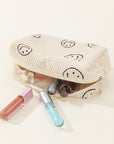 Zenana Smiley Face Corduroy Cosmetic Pouch