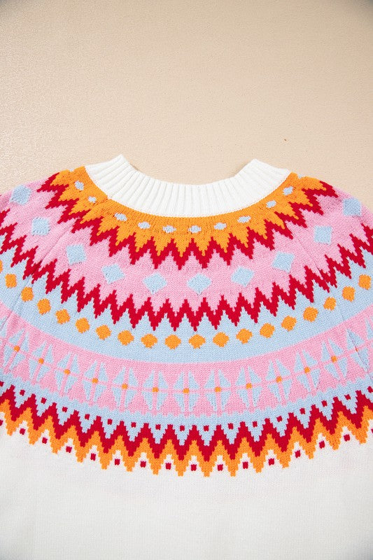 Avery Print Drop Shoulder Sweater