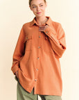 Davi & Dani Waffle-Knit Button Down Shirt