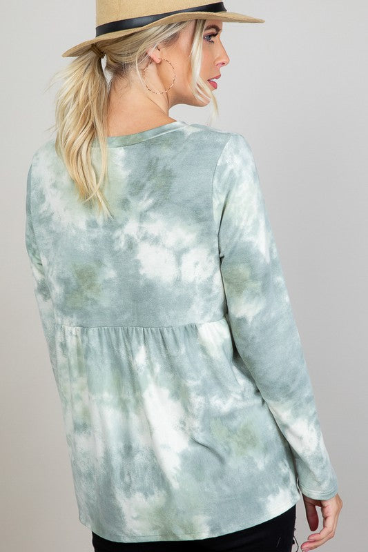 e Luna PLUS Cloud Tie Dye Babydoll Top