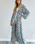 Davi & Dani Printed Long Sleeve Loose Kimono - Online Only