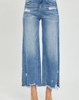 Sz 15 (32) Risen High Rise Side Slit Raw Hem Cropped Jeans