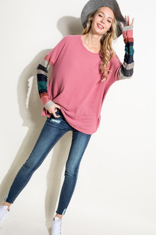 e Luna PLUS Cozy Colorblock Top