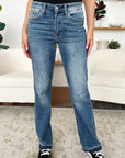 Judy Blue Full Size Mid Rise Release Hem Jeans