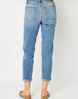 Judy Blue Full Size Cuffed Hem Low Waist Slim Jeans