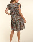 Leopard with Back Neck Button and Side Pockets Dress