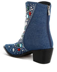 Starlit Multi Color Stones Embellished Boots