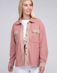 Pink Two Tone Flap Pocket Shirt