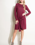 e Luna Solid Brushed Jersey Shift Casual Mini Dress