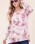 e Luna Tie Dye Hoodie High Low Plus Top