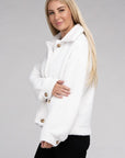 Cozy Sherpa Button-Front Jacket