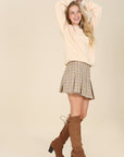 Plaid Pleated Mini Skirt - Online Only