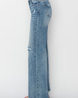 RISEN Full Size High Waist Distressed Wide Leg Jeans