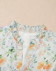 Floral Shirred High Waist Puff Sleeve Dress
