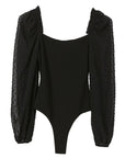 Shirring sleeve bodysuit - Online Only