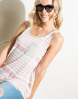 e Luna Striped Solid Mix Tank Top