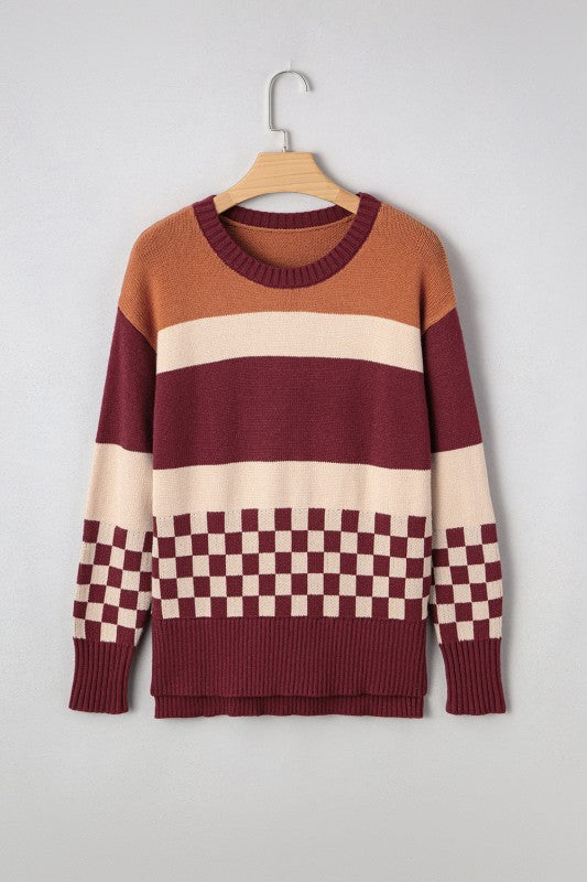 Noelle Checkered Knitted Sweater
