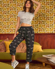 Jade By Jane Smiley Face Pattern Baggy Casual Pants