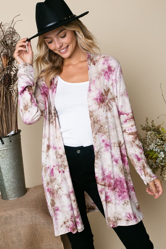 e Luna PLUS Tie Dye Long Cardigan