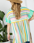 e Luna PLUS Striped Babydoll Tunic Top